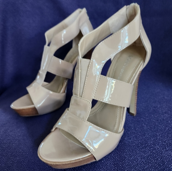 BCBGeneration Tan Strappy Stiletto Pump 6 - Picture 3 of 6